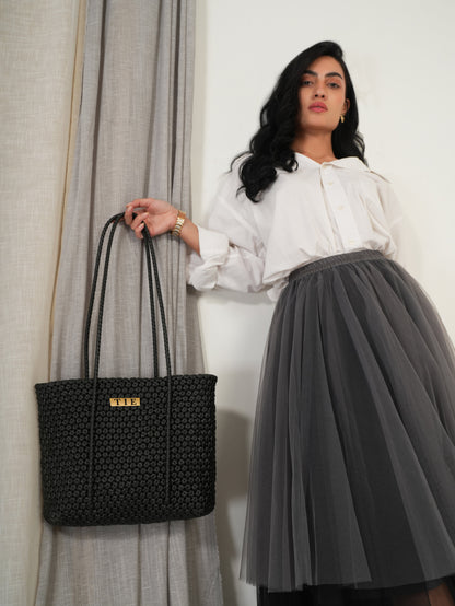 Black Wire Laptop Tote