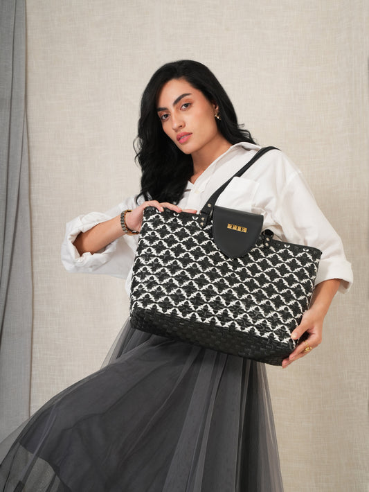 Chettinad Classic Black Tote Bag