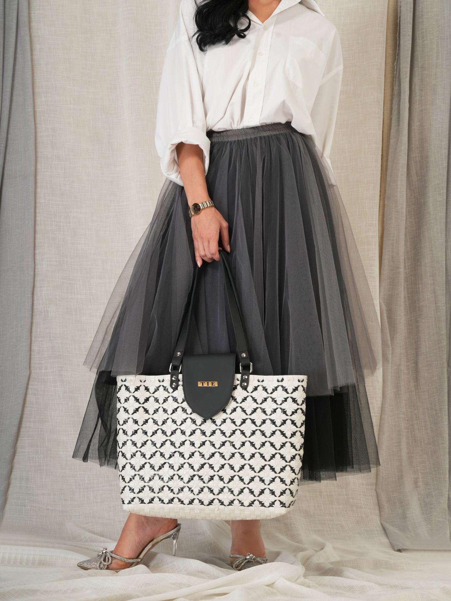 Chettinad Classic White Tote Bag