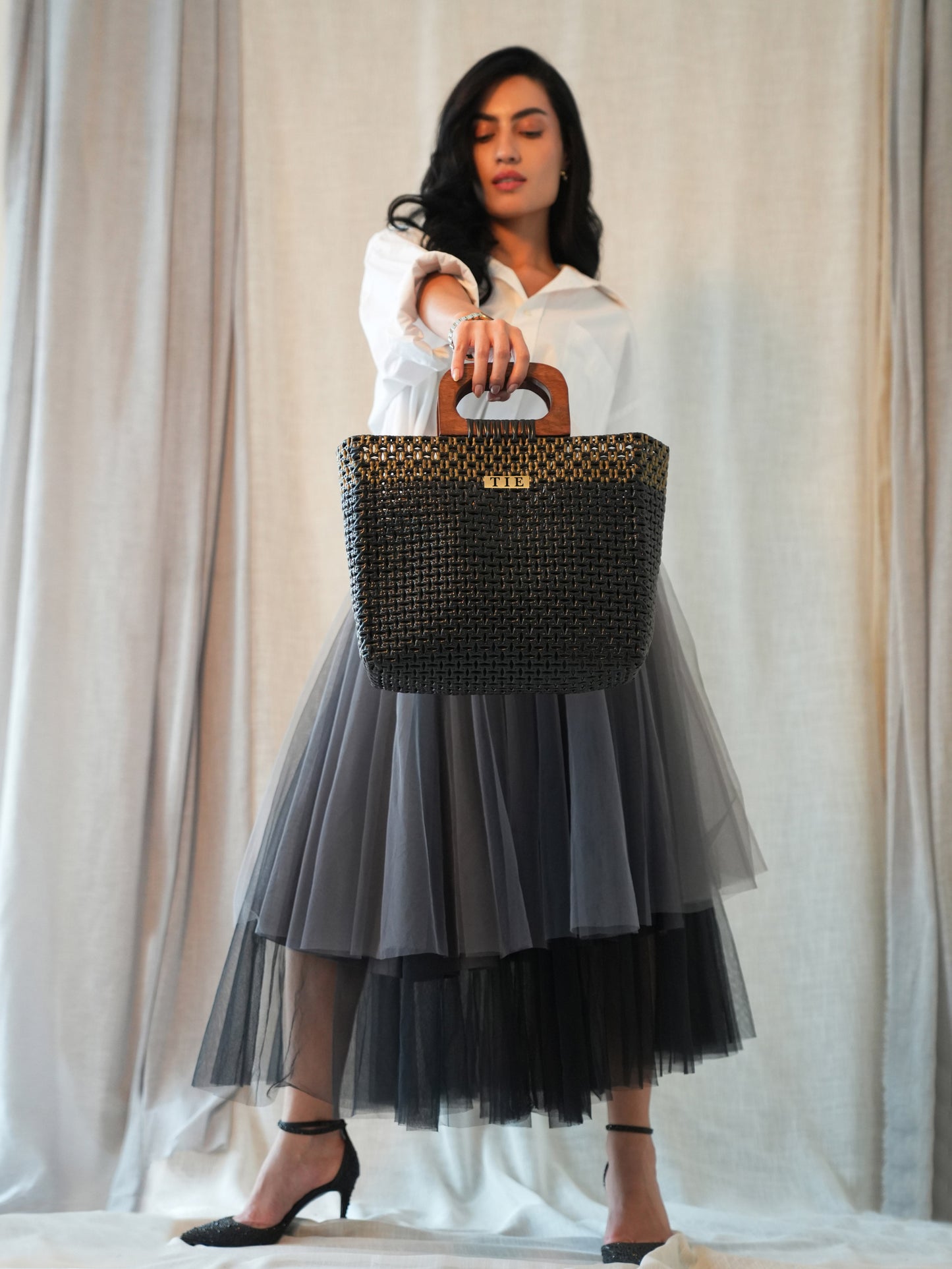 Openweave Wire Basket - Black & Gold