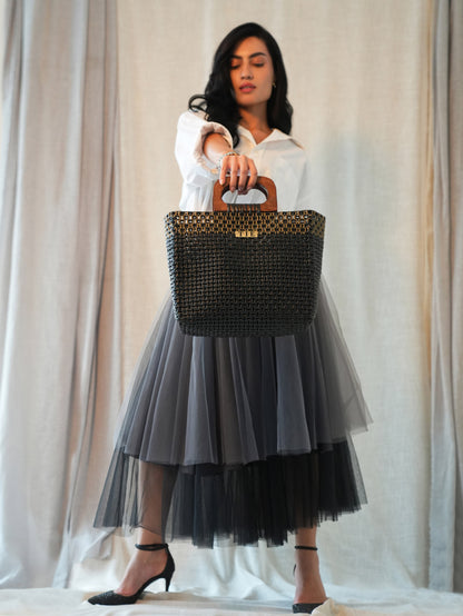 Openweave Wire Basket - Black & Gold