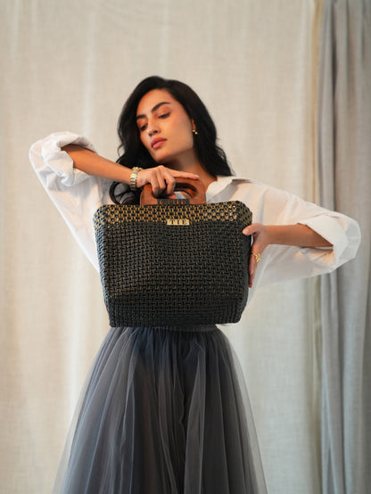 Openweave Wire Basket - Black & Gold