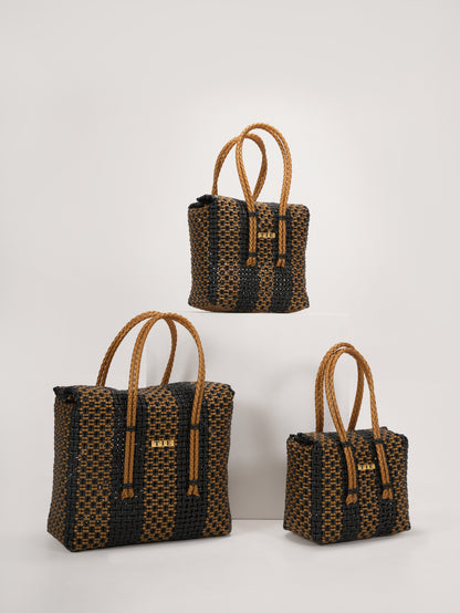 Closeweave Wire Basket - Black & Gold