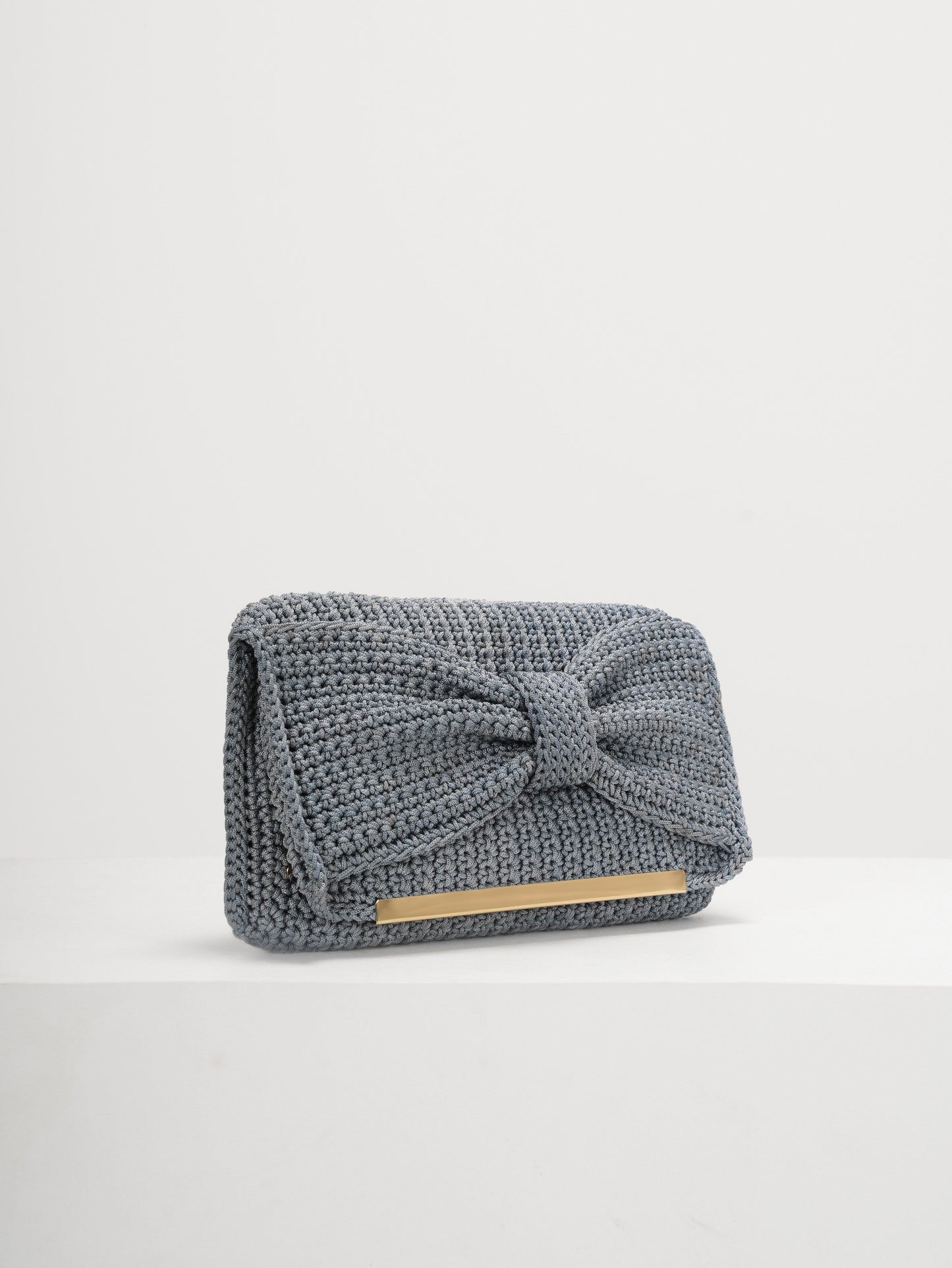 Grey Bow Clutch