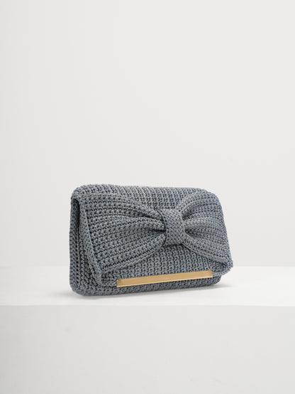 Grey Bow Clutch