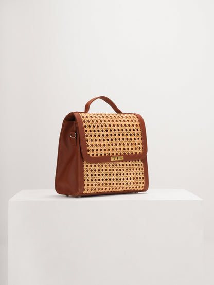 Nora Rattan Satchel Bag