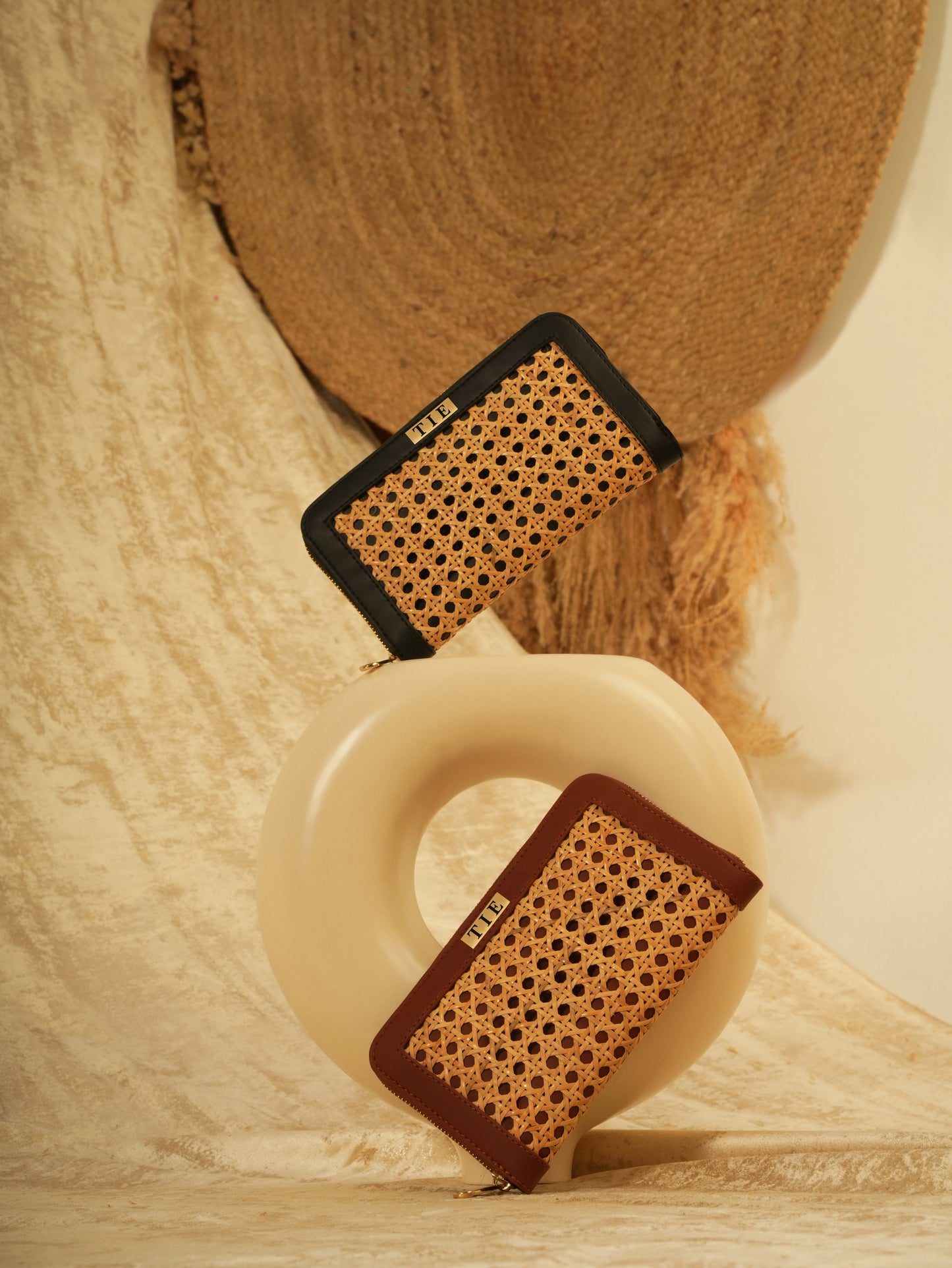 Twyla Tan Cane Clutch